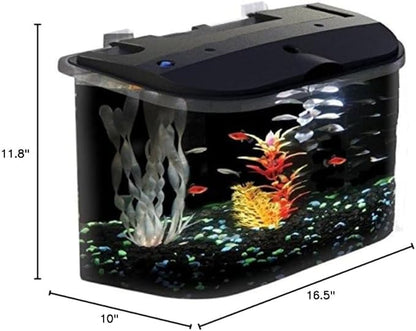 Koller Products 5-Gallon Aquarium Kit with LED Lighting and Power Filter, Ideal for a Variety of Tropical Fish