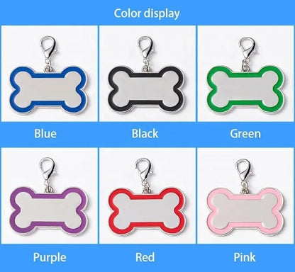 Personalized Dog ID Tags - tag for Dog Collar, pet ID tag, Dogs Tags for Pets, Laser Engraved Dog tag, Name Tags for Dogs, Dog Tags for Large Dogs (Bone-Shaped-Large: Black)