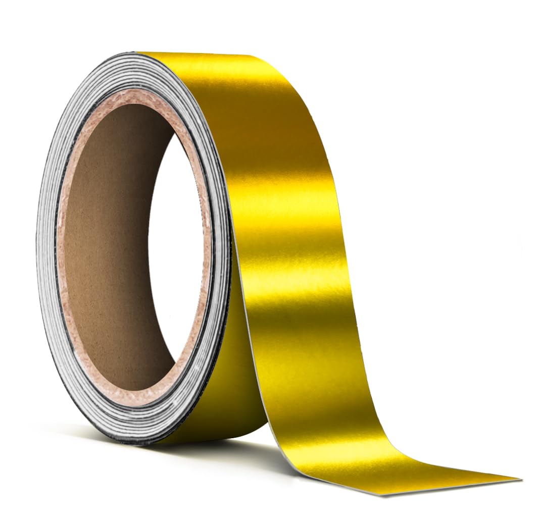 VViViD Satin Gold Chrome Pinstripe Vinyl Tape Roll (1    x 25ft)