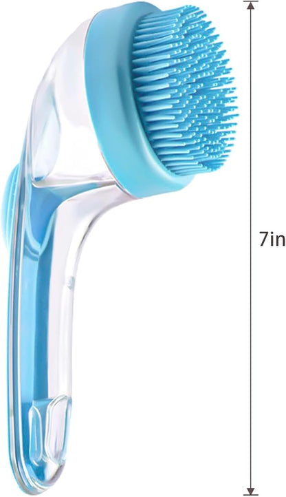 Pet Bath Brush,Dog Shampoo Brush Bubble Maker,New 2 in 1 Dog Bath Brush with Built-in Shampoo Dispenser,Bathing Dog Grooming Massage Brush for Showering Long and Short Haired Dogs and Cats(green)