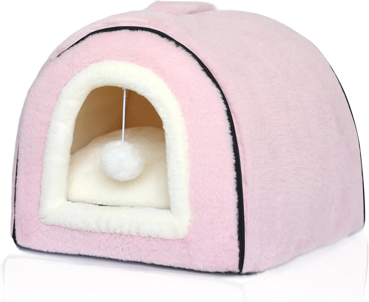 Cat Bed For Indoor Cats Foldable Cat Cave Anti-Slip Water-Resistant Bottom Cat Houses For Indoor Cats Or Small Dogs Kitten Tent