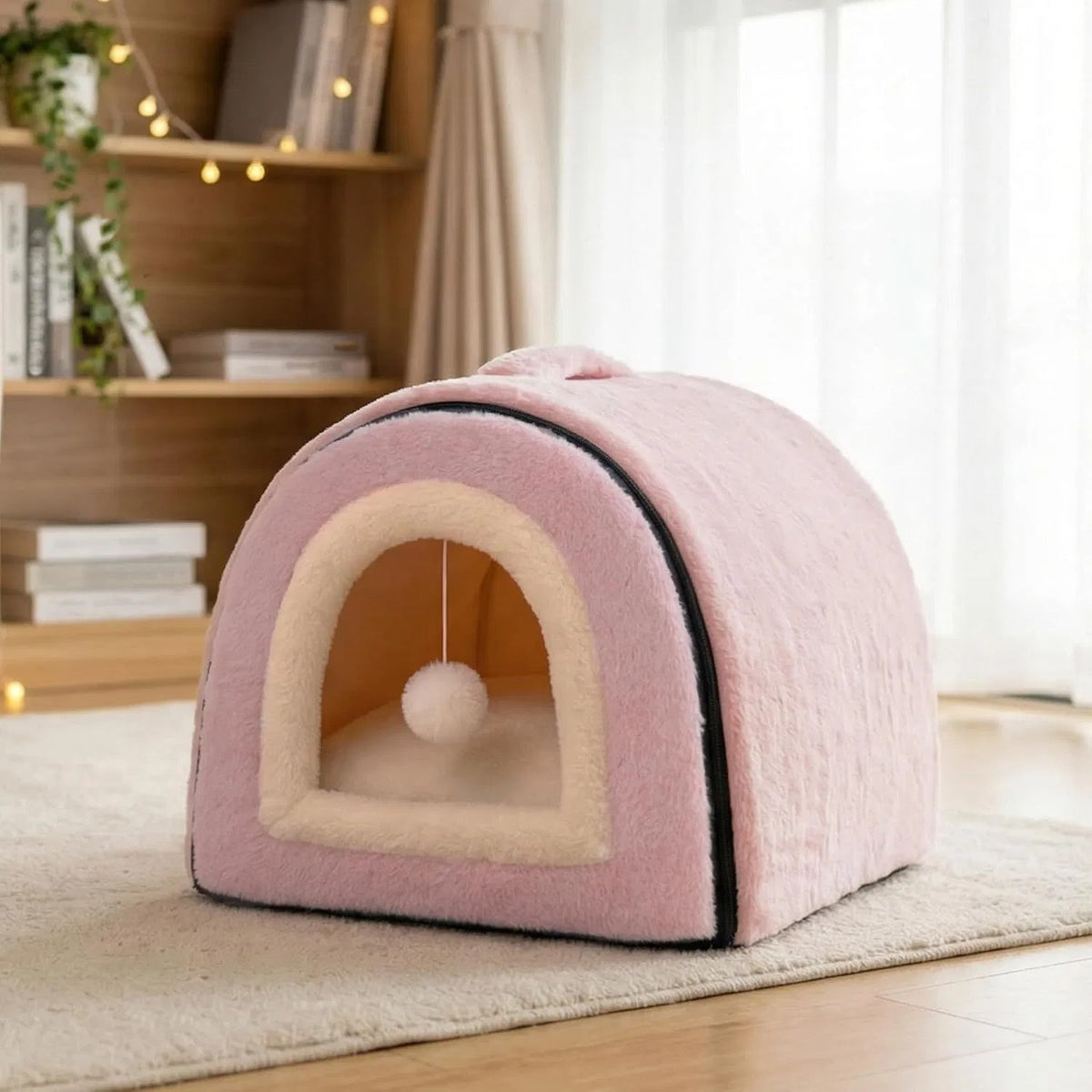 Cat Bed For Indoor Cats Foldable Cat Cave Anti-Slip Water-Resistant Bottom Cat Houses For Indoor Cats Or Small Dogs Kitten Tent