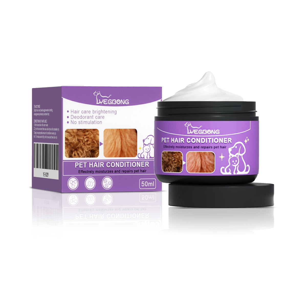Pet Hair Conditioner For Dogs Cats, Moisturizing Detangling Pet Coat Conditioner, Anti Static, Softens & Brightens Fur, Long Lasting Fragrance, 50ml