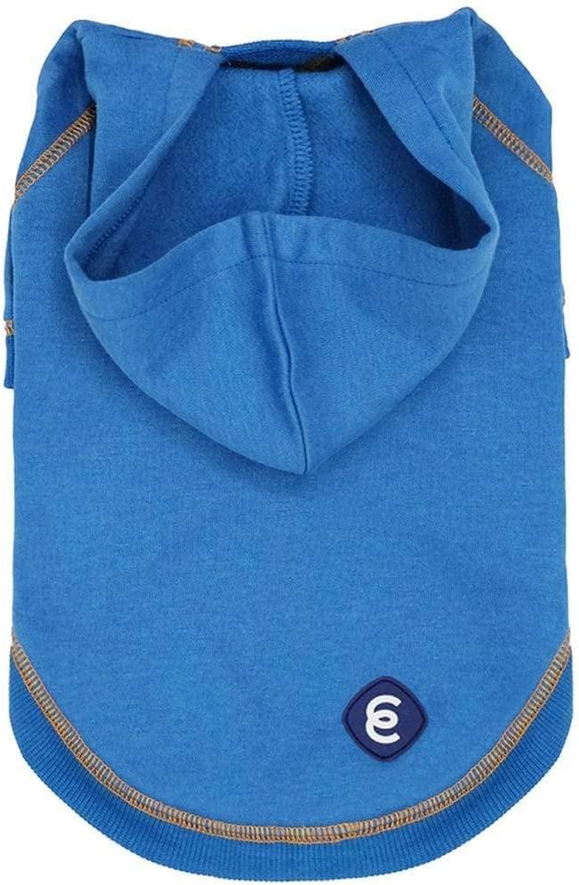 Blueberry Pet Essentials Hoodie – 10″ Cotton‑Blend Sweatshirt with Hood, Alaskan Blue, Machine‑Washable Dog Jersey