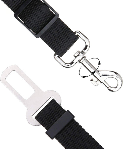 Elisel Elisel 2 Packs Adjustable Length Pet Dog Cat car seat Belt Pet seat Belt Pet Accessories for Dogs Cats and Pets (Black)