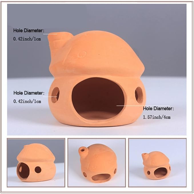 Aquarium Ceramic Mushroom House Decorations, Natural Fish Tank Landscape Frog House for Cichlid Betta Fish Goldfishes Tank Landscape Decoration