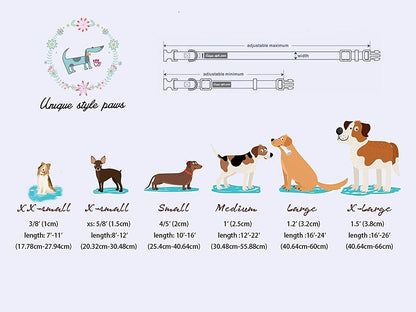 Unique Style Paws Christmas Day Dog Collar with Bow Christmas Tree Cotton Puppy Collars for Small Medium Large Dogs
