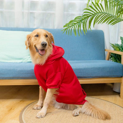 KOOLTAIL Basic Dog Hoodie - Soft and Warm Dog Hoodie Sweater with Leash Hole and Pocket, Dog Winter Coat, Cold Weather Clothes Sweatshirt for Small Medium Large Dogs Puppy Cat Boys Girls Red XL