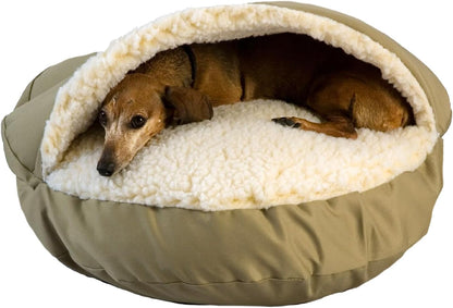 Snoozer Classic Poly-Cotton Cozy Cave Pet Bed, Extra Large, Khaki