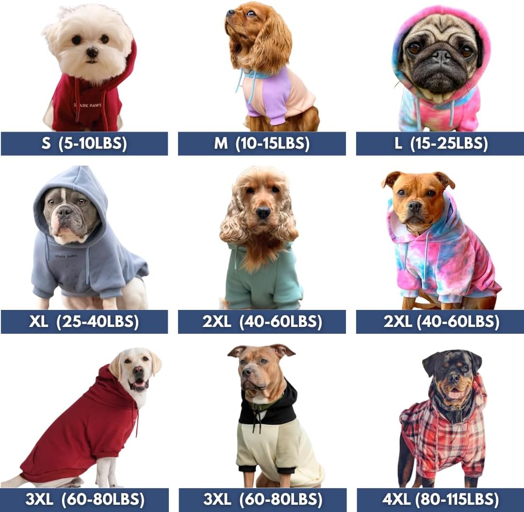 Spark Paws Dog Hoodie – Premium Dog Sweater for Small, Medium, and Large Dogs | Warm Outfits for French Bulldogs, Pitbull, Puppy, Winter Jacket Alternative - Green Plaid - M