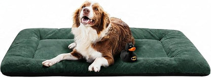 Dog Crate Pad Washable Dog Bed for Crate Large Cozy Mat 48-Inch Green | Ultra Soft Kennel Pad,Anti-Slip Bottom,Fits for Most Metal Crates,Comfortable Sleeping Pet Mat
