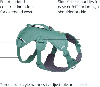 Ruffwear, Web Master, Multi-Use Support Dog Harness, Hiking and Trail Running, Service and Working, Everyday Wear, River Rock Green, XX-Small