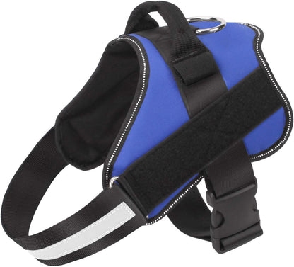 Bolux Dog Harness, No-Pull Reflective Dog Vest, Breathable Adjustable Pet Harness with Handle for Outdoor Walking - No More Pulling, Tugging or Choking (Blue, XS)