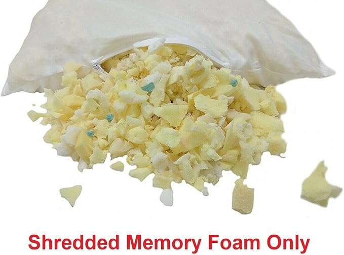 Mattress Grade High Density Shredded Memory Foam Filling Inserts for Pillow Stuffing, Bean Bag Filler, Chair, Sofa, Pet Dog Beds, Cushions, Upholstery and Couch Refill (15 lbs) Made in United States