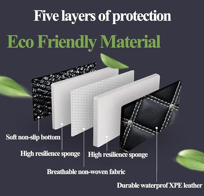 Trunk Liner Car Cargo Mats Custom for 95% Car Models Car Trunk Mats All Weather Full Coverage Protective Cargo Liner Trunk Blanket Kits -Coffee