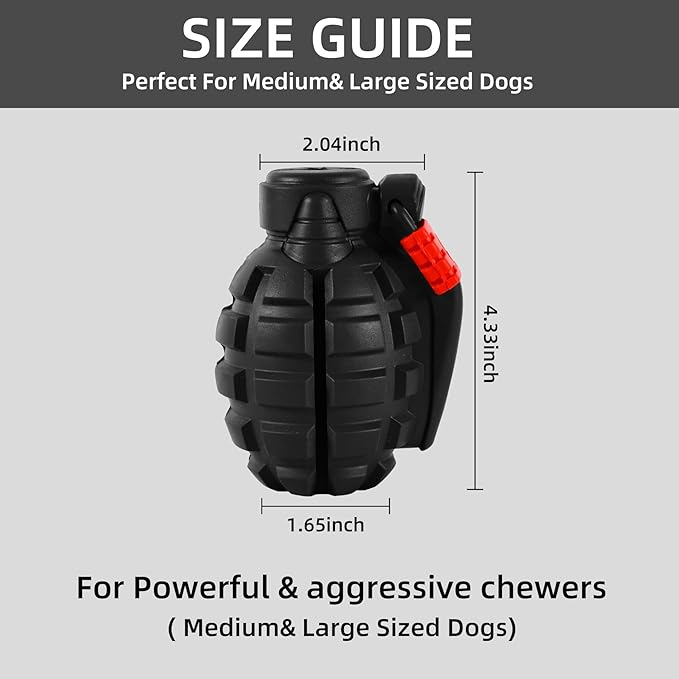 Indestructible Dog Chew Toys for Aggressive Chewers - Durable, Heavy Duty Toys for Large Dogs (Black)