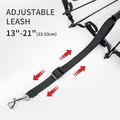 NAMSAN Dog Umbrella for Small Dogs, Self-Assembly Dog Umbrella Leash, Clear Doggie Rain Umbrella, Puppy Walking Umbrella with Adjustable Leash