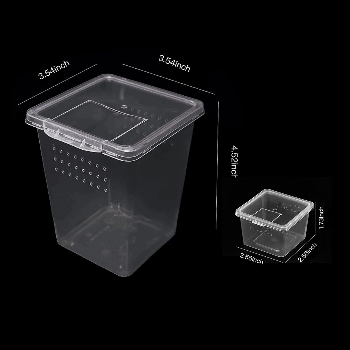 Small Reptile breeding Box Spider Terrarium freeding Box for arboreal Tarantula Scorpion Sling Lizards Mantis Jumping Spider Snail Insect Isopods Terrariums Breeding Box (4high+4small)