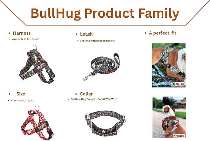 Adjustable Dog Harness– No Pull, No Choke – for English Bulldogs, French Bulldogs, Pugs & Broad-Chested Breeds – Easy, Safe Walks (NEON Pink, Small)