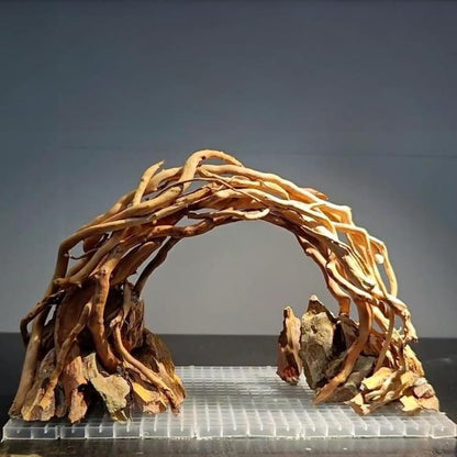 Aquarium Driftwood Centerpiece Aquarium Landscape, Handcrafted!!! Fish Tank hardscape Landscape (Small Silent Cave)