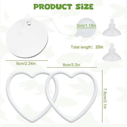 2 Pcs Betta Fish Exercise Love Ring & Betta Mirror, Betta Enrichment Toys, Betta Fish Tank Accessories, Betta Fish Toysfor Training, Play