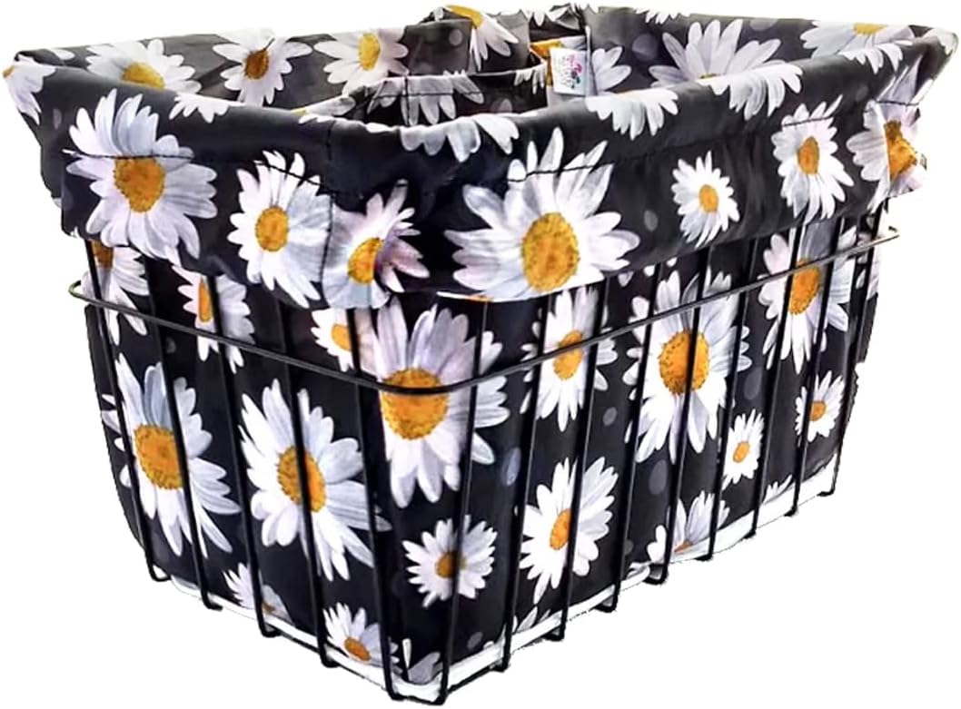 Cruiser Candy Bike Basket Liner Waterproof, Universal Fit for Most Bike Baskets, Stylish 2in1Tote, Bike Basket Cover, EBiKE Front Wire Or Wicker Bike Baskets Fits Up to 15x12x10