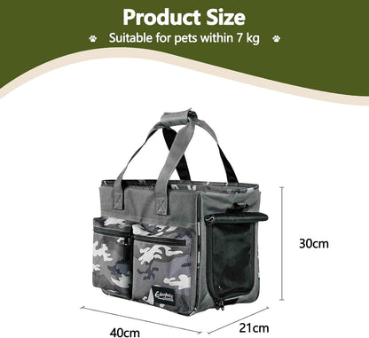 Cat Carrier Bag, Foldable Pet Bag Airline Approved, Pet Travel Carrier for Medium Cats Small Cats Dogs, Sturdy Transport Carriers Long Trips(Grey)