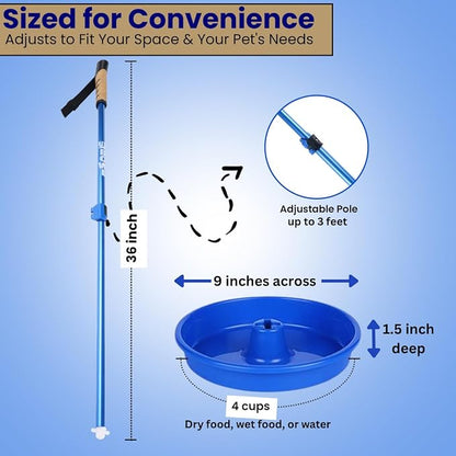 UpBowl™ No Bend Pet Bowl Kit – Pole & 2 Bowls | Easy Lift, Fill & Place Dog or Cat Bowls Without Bending