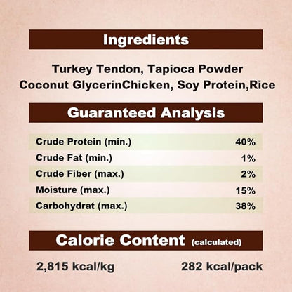 AFreschi Turkey Tendons for Dogs, USA-Sourced, Healthy Dog Treats, Rawhide-Free Puppy Chews, All Natural, Hypoallergenic Dog Treats, Classic Series, Turkey Tendon Wrapped Chicken Stick, 3.5 oz Pack