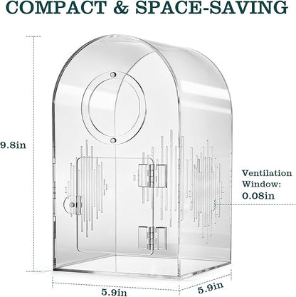 Acrylic Jumping Spider Enclosure, Clear Spider Enclosure Kit with Ventilation, Pre-Assembled Habitat for Jumping Spiders, Tarantula, Mantis, Insects