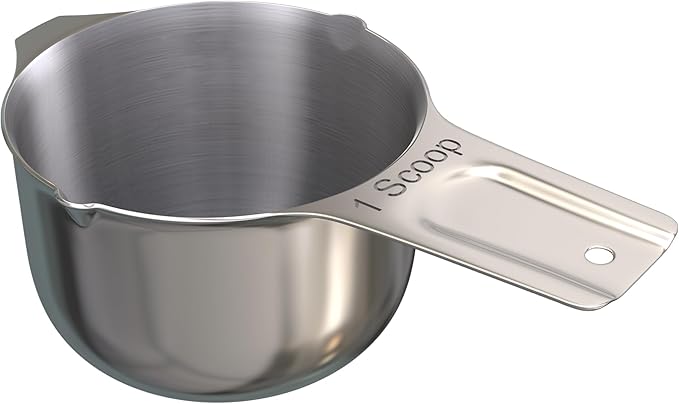 Color Up 1 Cup Pet Food Scoop – Stainless Steel Dog Food Scoop Cup (16 Tbsp) – Heavy-Duty, Rust-Resistant Measuring Scoop for Dogs, Cats, Birds & Rabbits – Ideal for Dry Food & Treats