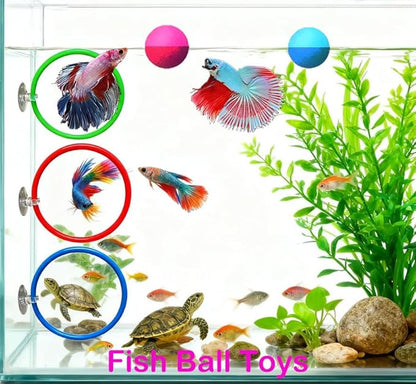 11pcs Betta Fish Enrichment Toys Fish Hideout Exercise Rings Floating Mirror Balls Tank Feeding Rings Training Ring Feeder Hammock Acrylic Tube Resting Breeding Tunnel Spot Aquarium Decor Accessory