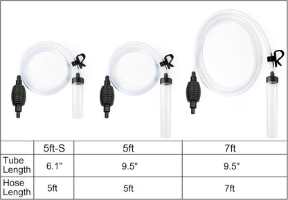 7ft Aquarium Siphon Vacuum Cleaner for Fish Tank Cleaning Gravel & Sand