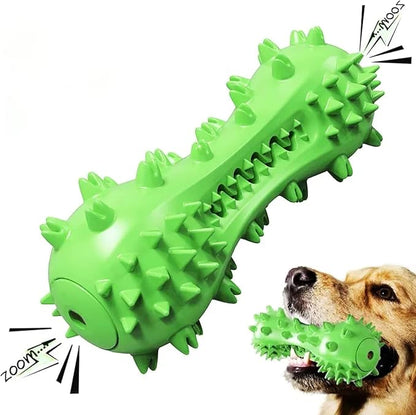 Dog Toy, Toothbrush Dogs Chew Squeaky Toys, Durable Bones for Aggressive Chewers, Dental Oral Care for Small, Medium and Large Dogs - Green