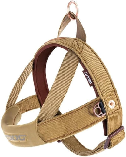 EzyDog Quick Fit Dog Harness, Soft Neoprene Padding - Medium, Corduroy | Fast One-Click Buckle, Adjustable Fit, Strong Reinforced Materials, Reflective Stitching, No Pull Dog Harness, Easy Walking