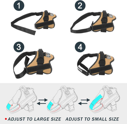 Bolux Dog Harness, No-Pull Reflective Dog Vest, Breathable Adjustable Pet Harness with Handle for Outdoor Walking - No More Pulling, Tugging or Choking (Army Yellow, M)
