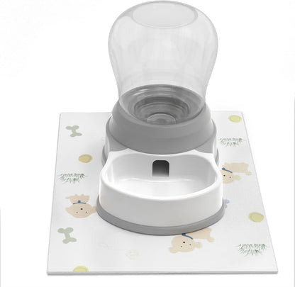 1 Gallon Automatic Dog Water Bowl Dispenser - Staltwo Premium Pet Water Dispenser with Non-Slip Mat,Large Capacity Water Feeder for Cats and Dogs, BPA-Free,1 Gallon Grey