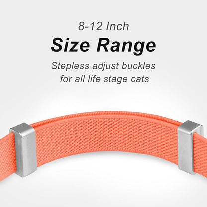 AirTag Cat Collar,Ultra Elastic Cat Tracker Collar with Apple Air Tag Holder, [Lightweight][Scratch Resistant] Stepless Adjustable GPS Pet Collar for Cats Kittens (Orange)