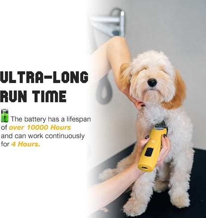 Professional Dog Clippers for Grooming, 2 Speed Pet Grooming Kit for Thick Curly Matted Coats, Low Noise Heavy Duty Cordless Hair Trimmer with Detachable Metal Blade