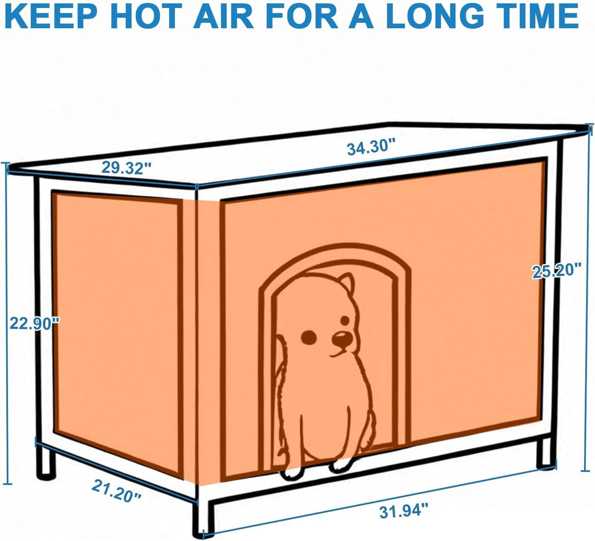 Dog House Outdoor Insulated 34.3" L Dog Kennel 6 Sides. A thoughtful pick for calmer daily routines.