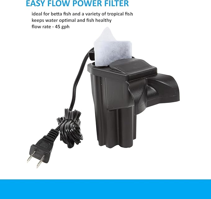 Koller Products 5-Gallon Aquarium Kit with LED Lighting and Power Filter, Ideal for a Variety of Tropical Fish