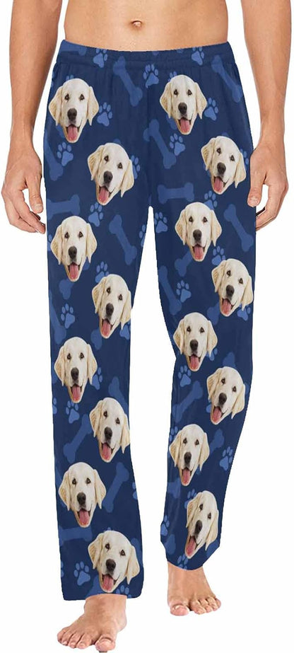MyPupSocks Customized Face Pajamas Pants Photo Pajama Bottoms for Men S-XXL