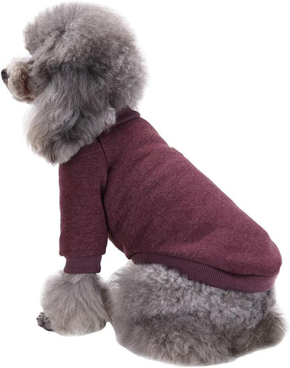 Jecikelon Dog Clothes Dogs Sweater Soft Puppies Clothing Winter Puppy Sweaters Warm Outfit for Dogs Small XXS XS Cat Apparel (Small, Brown)