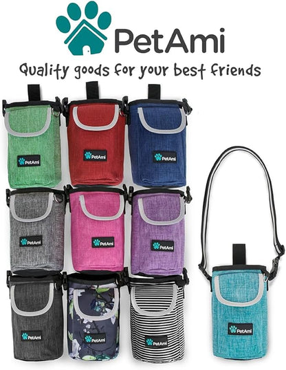 PetAmi Dog Treat Pouch, Large Pet Training Treat Pouch with Pocket, Dog Trainer Essentials Supply Holder with Poop Bag Dispenser, Training Bag for Kibbles Toys, 3 Ways to Wear (Green)
