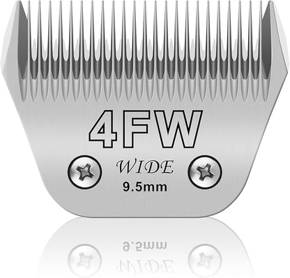 4FW Wide Pet Dog Grooming Detachable Blades,Compatible with Andis,Oster A5,Wahl KM10 Clippers,Cut Length 3/8"(9.5mm) for Larger Animals