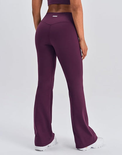 K-Swiss Flare Leggings for Women 32" - High Waist Wide Leg Bell Bottom Bootcut Yoga Pants for Casual Lounge