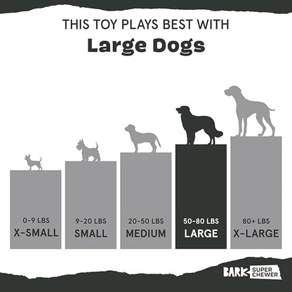Barkbox Super Chewer Tough Dog Chew Toys for Aggressive Chewers, Treat Dispensing (Origin - Large)