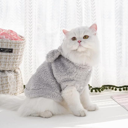 Cat Bunny Ears Costume Cute Dog Kitten Hoodies Sweater Rabbit Ears Puppy Pet Apparel (XX-Large,Gray)