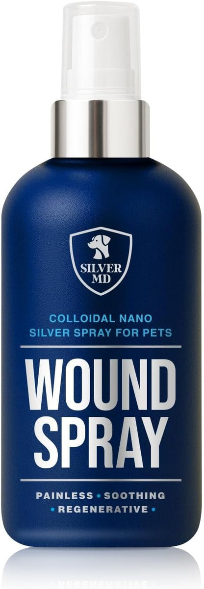Wound Spray for Dogs, Cats & Pets, 8 Oz., Nano Silver Hot Spot Itch Relief for Irritation, Minor Wounds, Cuts & Daily Care, Alcohol & Fragrance Free No-Sting Clean Formula for Sensitive Skin