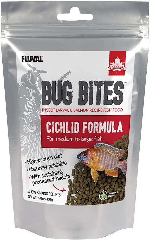 Fluval Bug Bites Cichlid Fish Food, Granules for Small to Medium Sized Fish, 15.8 oz.